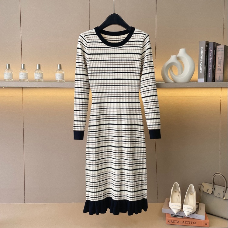 Long sleeve temperament package hip dress for women