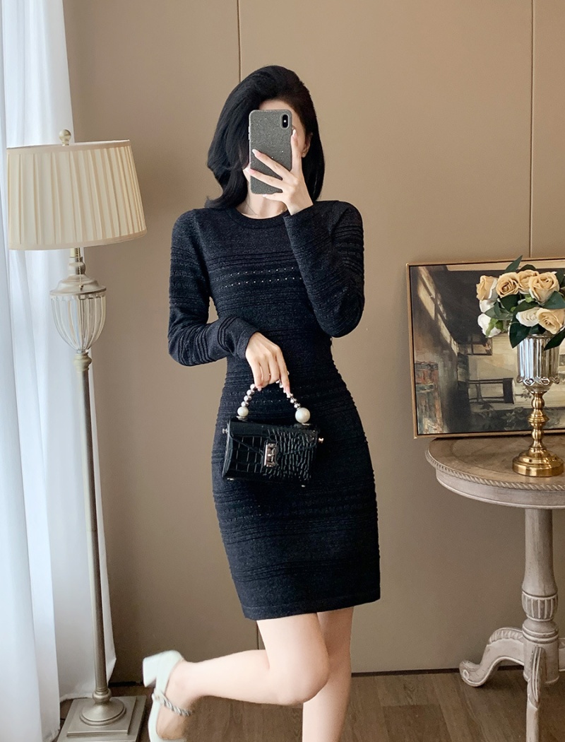 Chanelstyle autumn and winter package hip dress for women