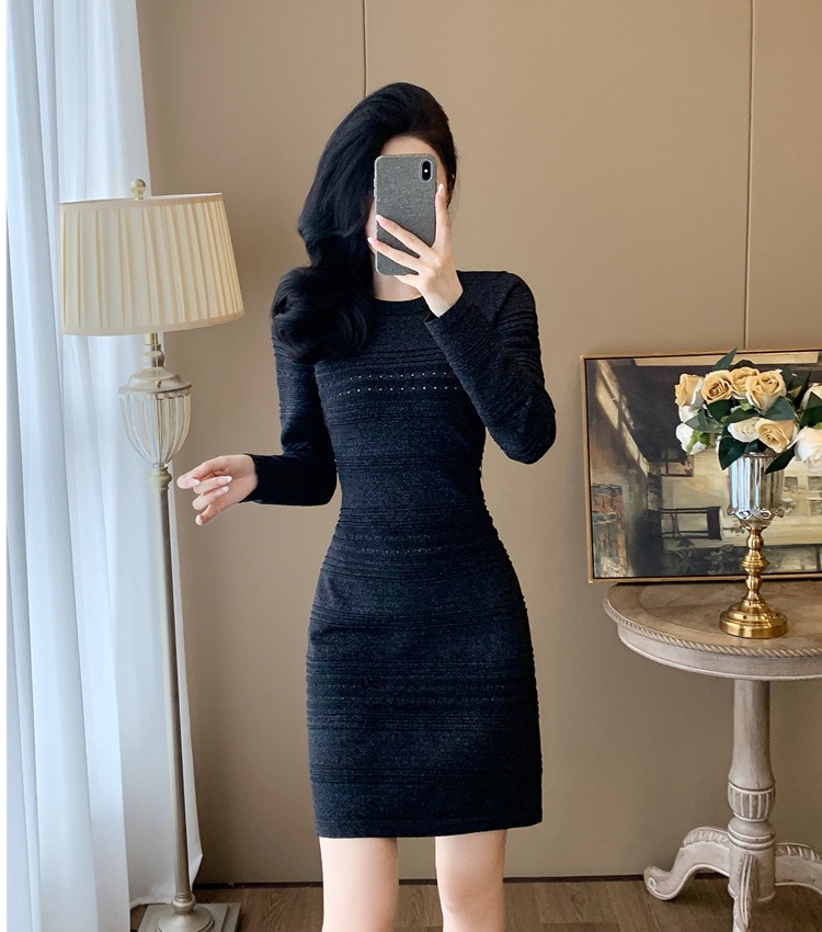 Chanelstyle autumn and winter package hip dress for women