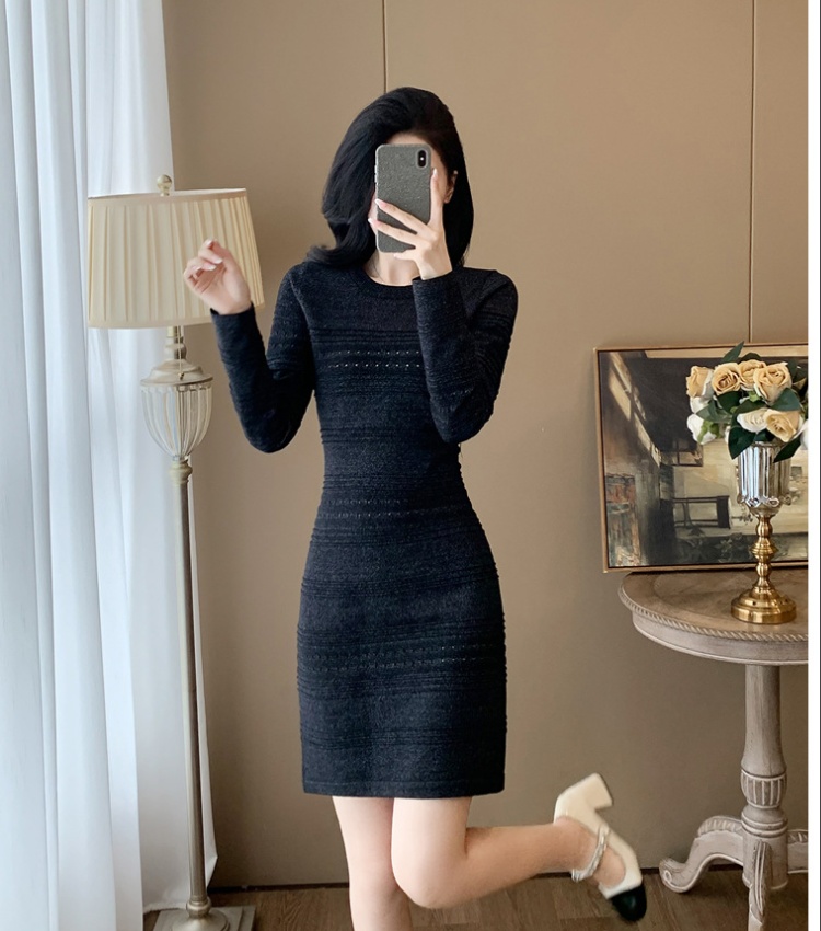 Chanelstyle autumn and winter package hip dress for women