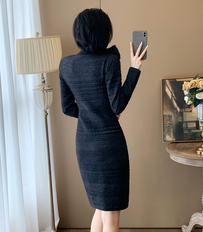 Chanelstyle autumn and winter package hip dress for women