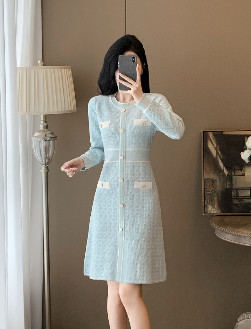 Long A-line liangsi knitted dress for women