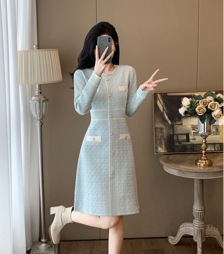 Long A-line liangsi knitted dress for women