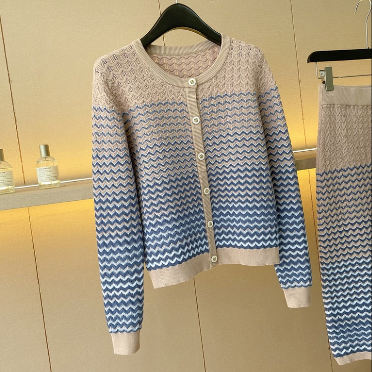 Fashion sweater Casual cardigan 2pcs set for women