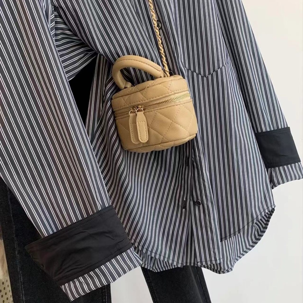 Loose mixed colors large yard shirt autumn stripe coat