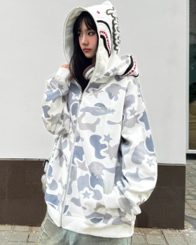 Complex cotton hoodie large yard milk silk coat