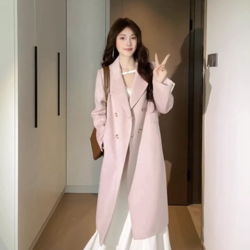 Korean style overcoat woolen coat for women