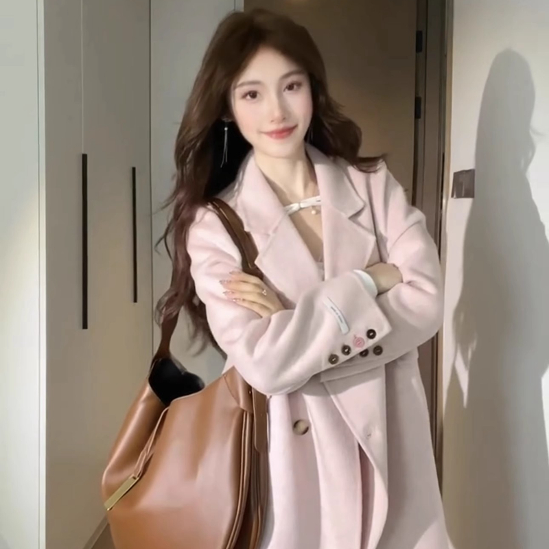 Korean style overcoat woolen coat for women