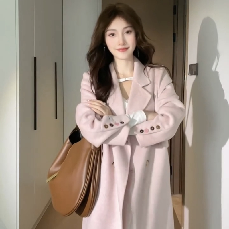 Korean style overcoat woolen coat for women