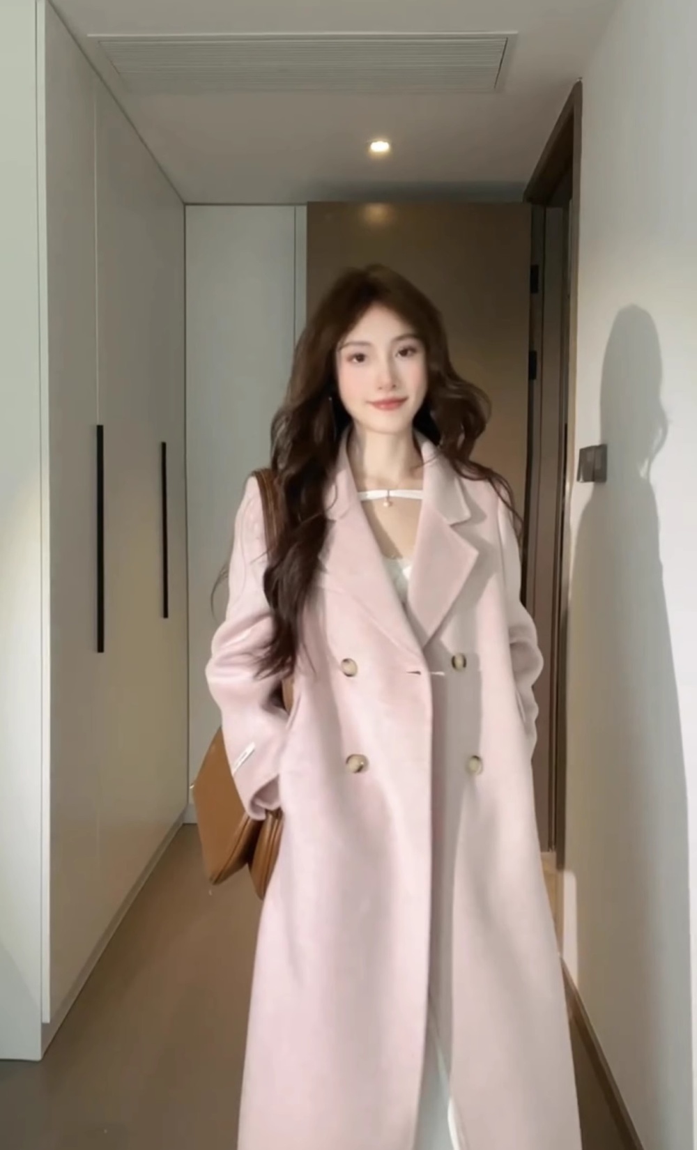 Korean style overcoat woolen coat for women