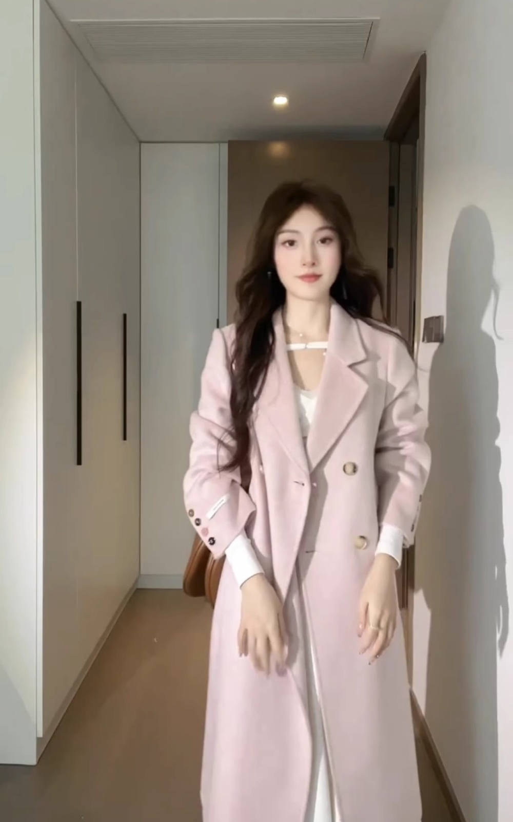 Korean style overcoat woolen coat for women