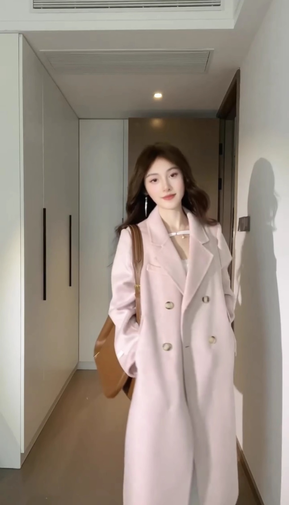 Korean style overcoat woolen coat for women