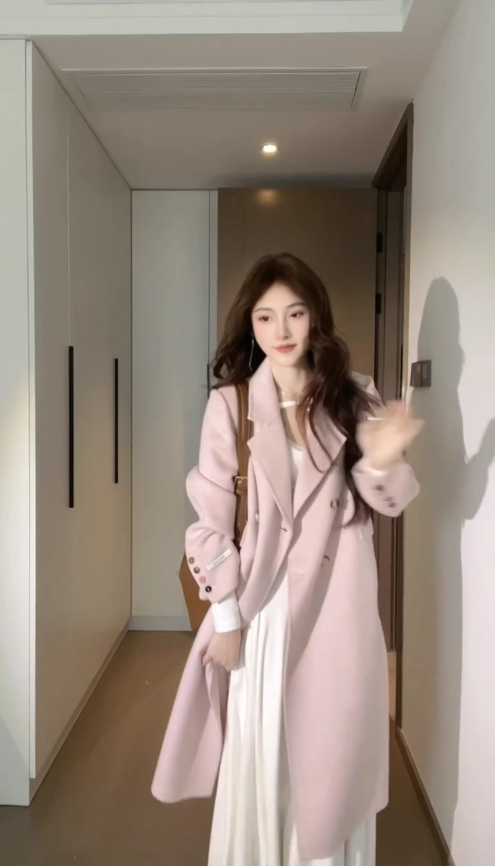 Korean style overcoat woolen coat for women