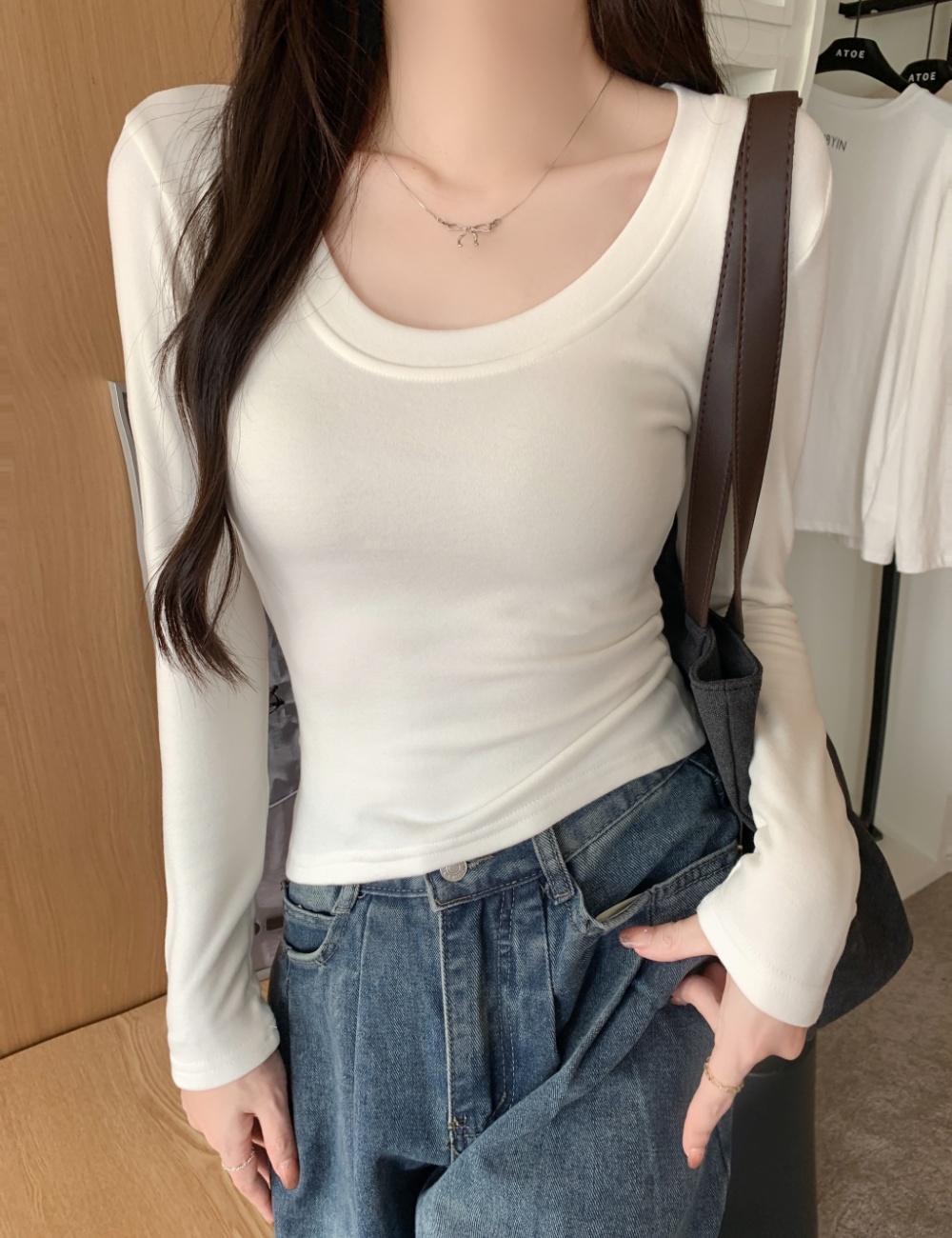 Slim T-shirt cashmere bottoming shirt for women