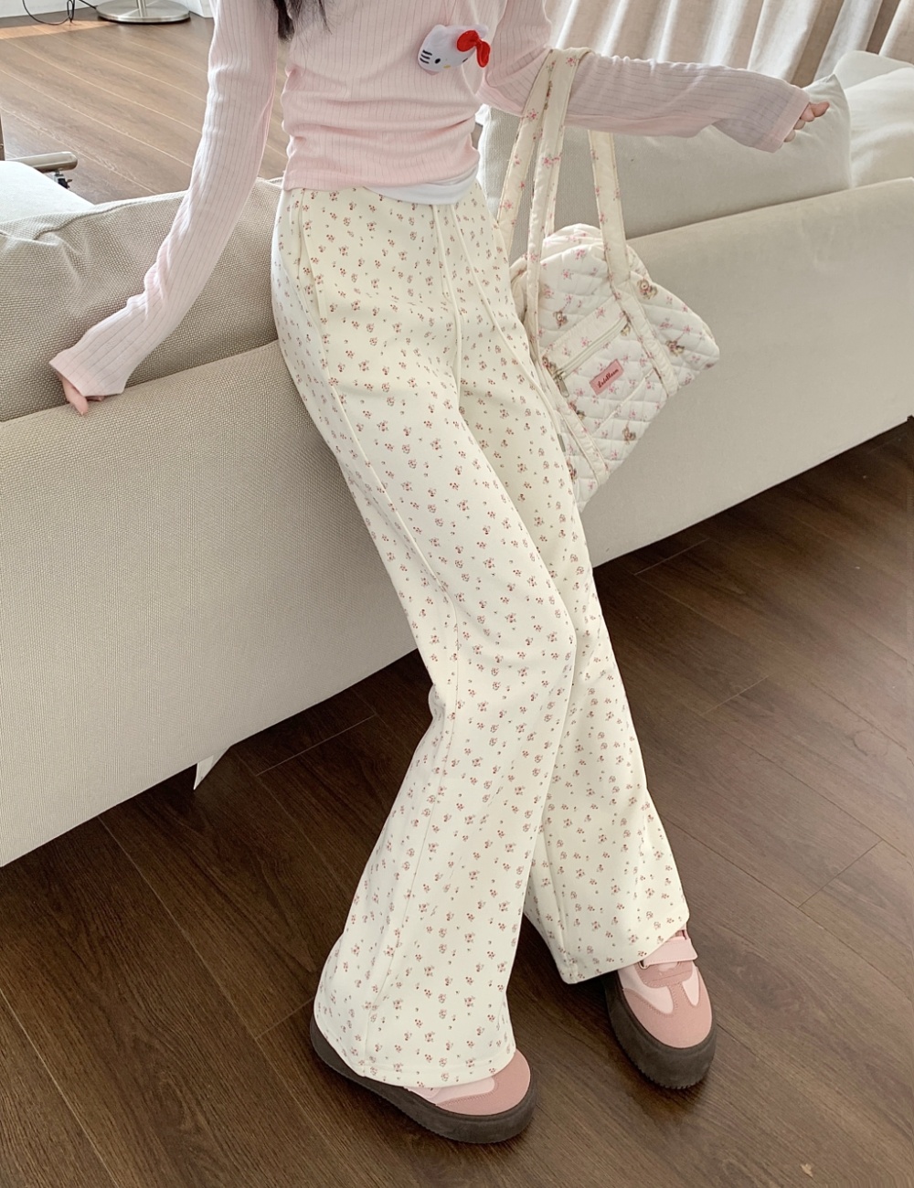 Micro speaker pants drape long pants for women