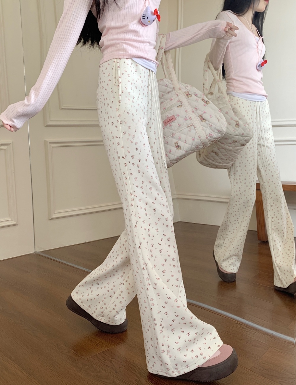 Micro speaker pants drape long pants for women