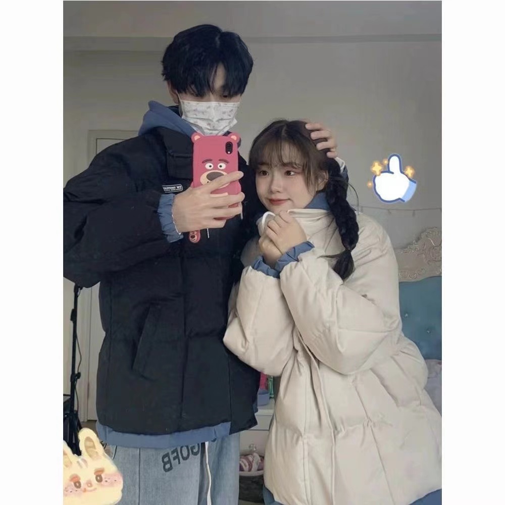 Thick hooded couple clothes autumn and winter coat