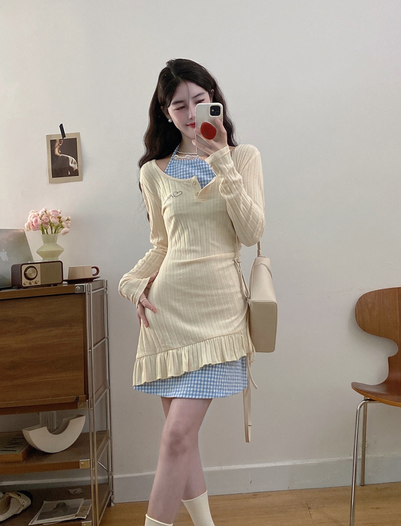 Fat enticement slim knitted large yard dress for women