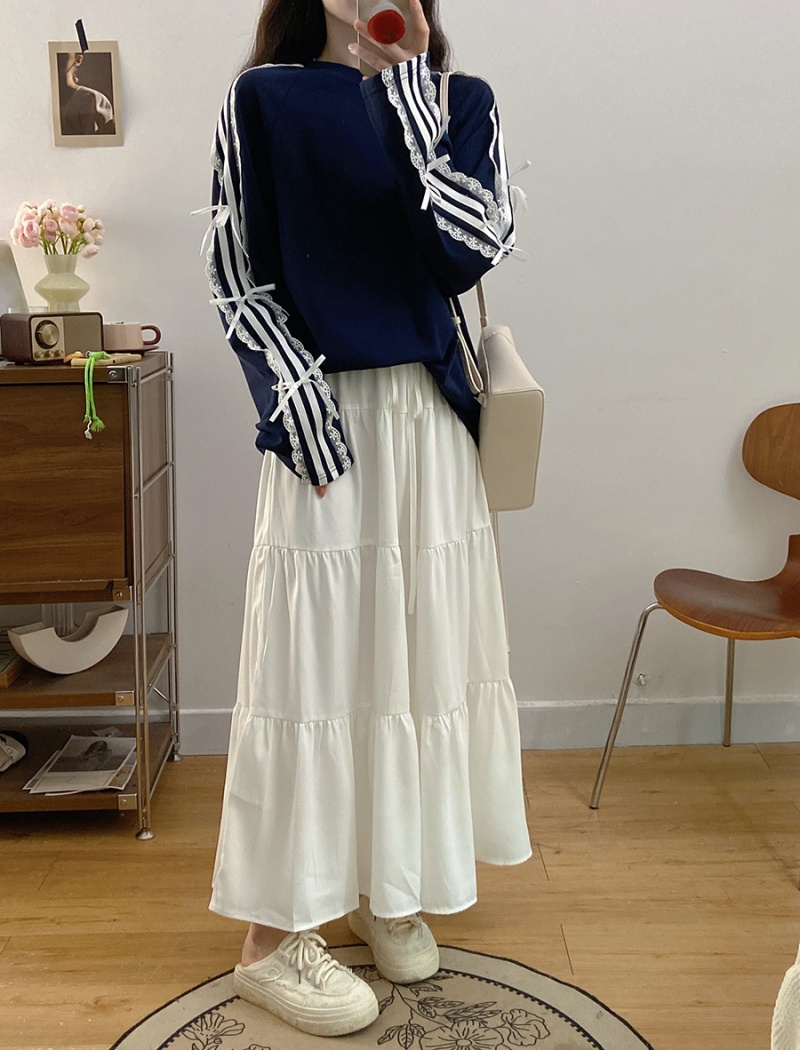 Large yard ballet maiden hoodie cake loose long skirt 2pcs set