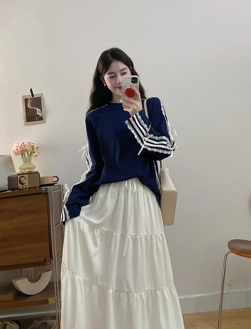 Large yard ballet maiden hoodie cake loose long skirt 2pcs set