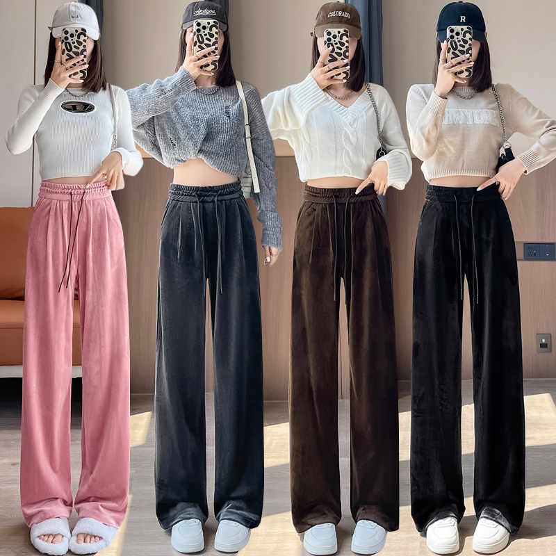 Loose drape wide leg pants lazy mopping pants