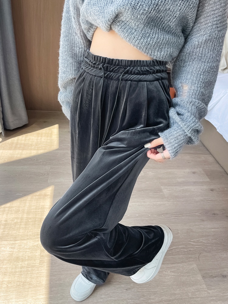 Loose drape wide leg pants lazy mopping pants