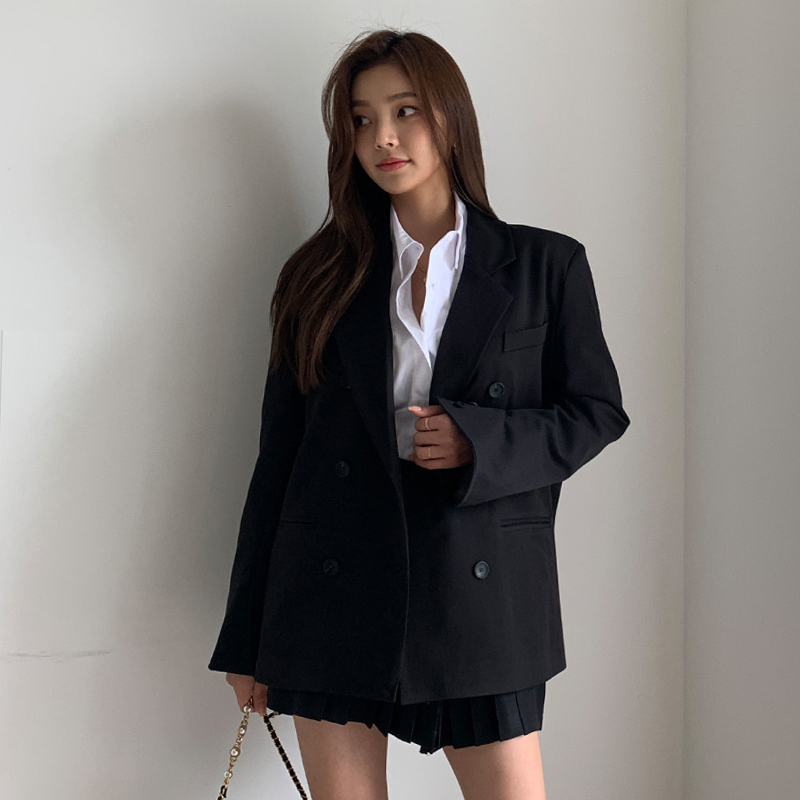 Pleated business suit Korean style tops 2pcs set