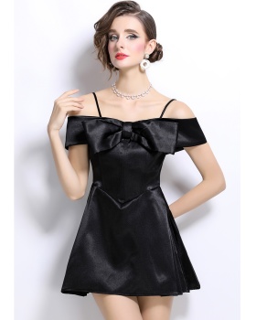 A-line big butterfly strapless stereoscopic dress