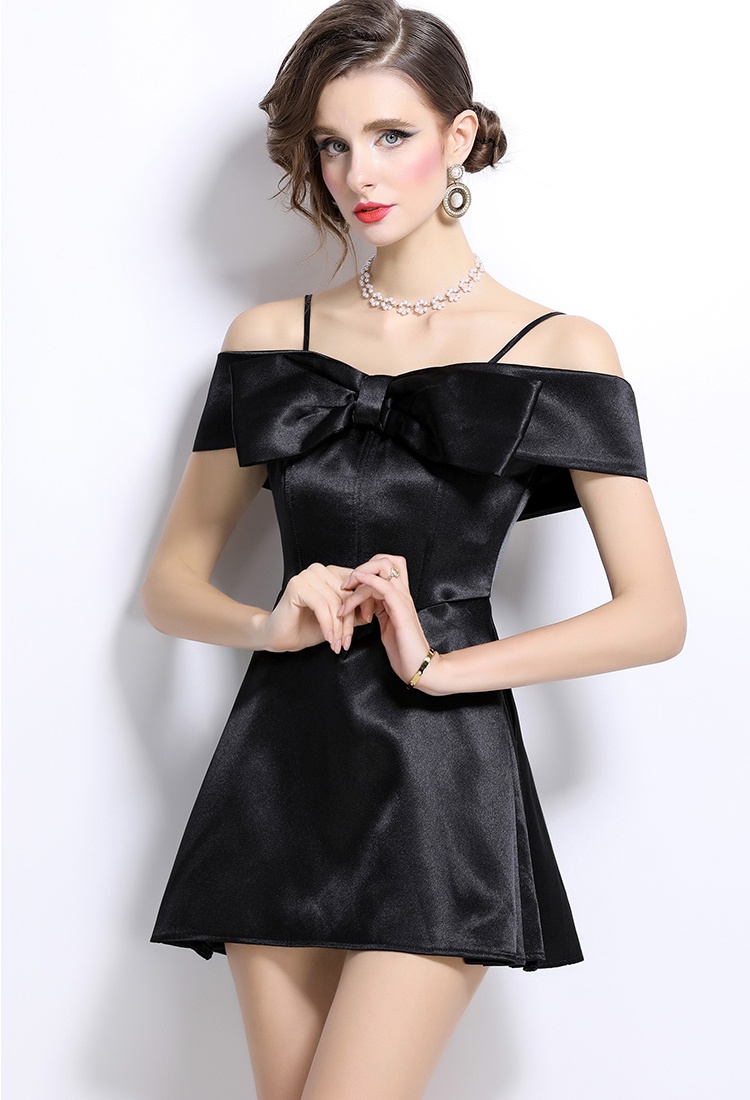 A-line big butterfly strapless stereoscopic dress