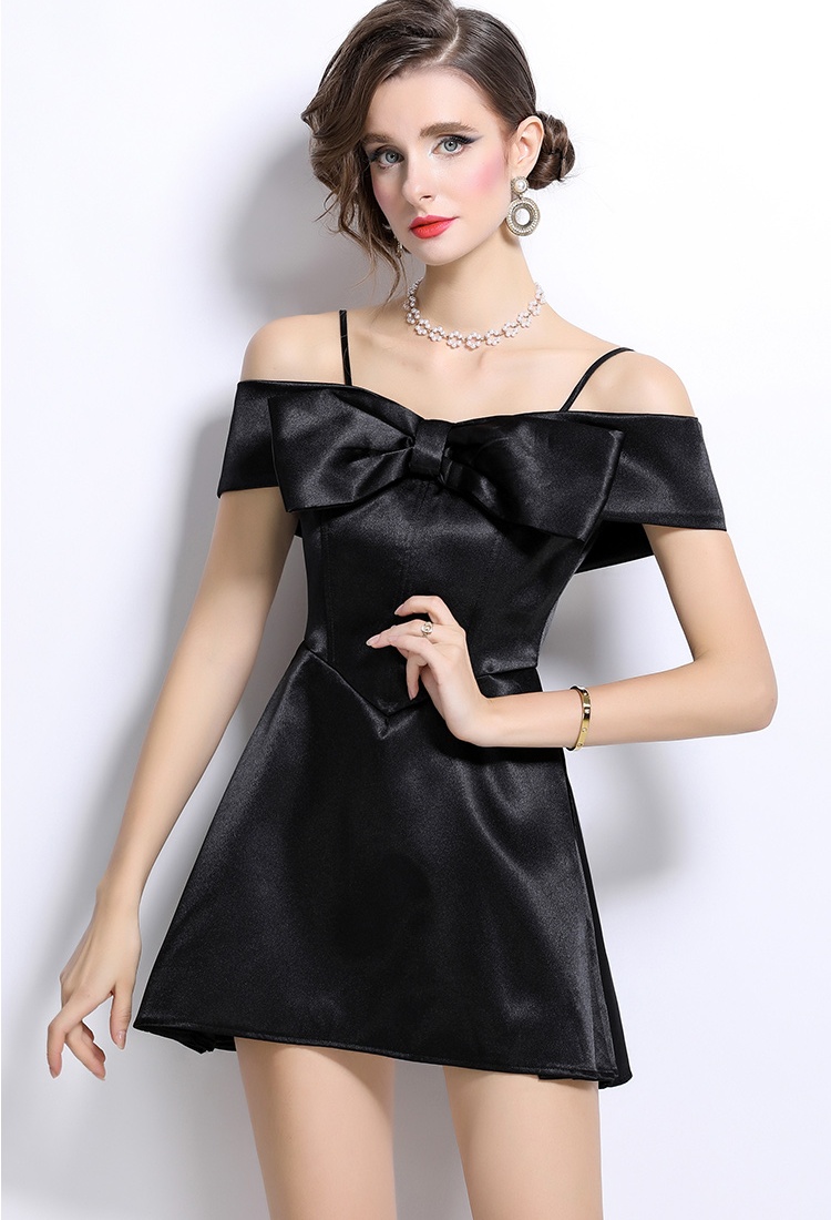 A-line big butterfly strapless stereoscopic dress