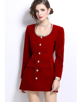 Temperament long sleeve jacket chanelstyle dress