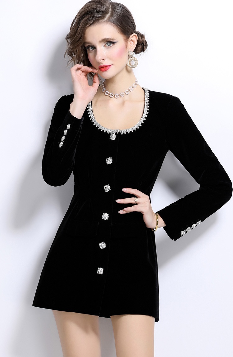 Temperament long sleeve jacket chanelstyle dress