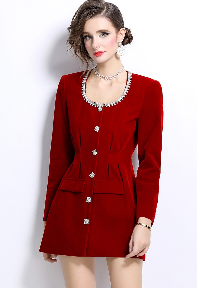 Temperament long sleeve jacket chanelstyle dress