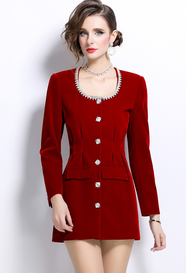 Temperament long sleeve jacket chanelstyle dress