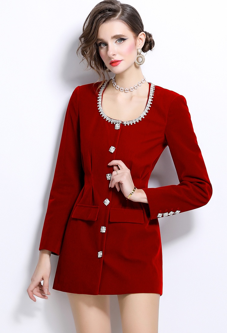 Temperament long sleeve jacket chanelstyle dress