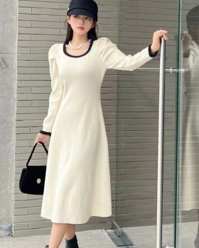 Slim knitted long dress inside the ride dress for women