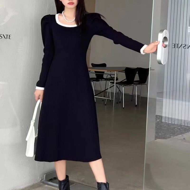 Slim knitted long dress inside the ride dress for women