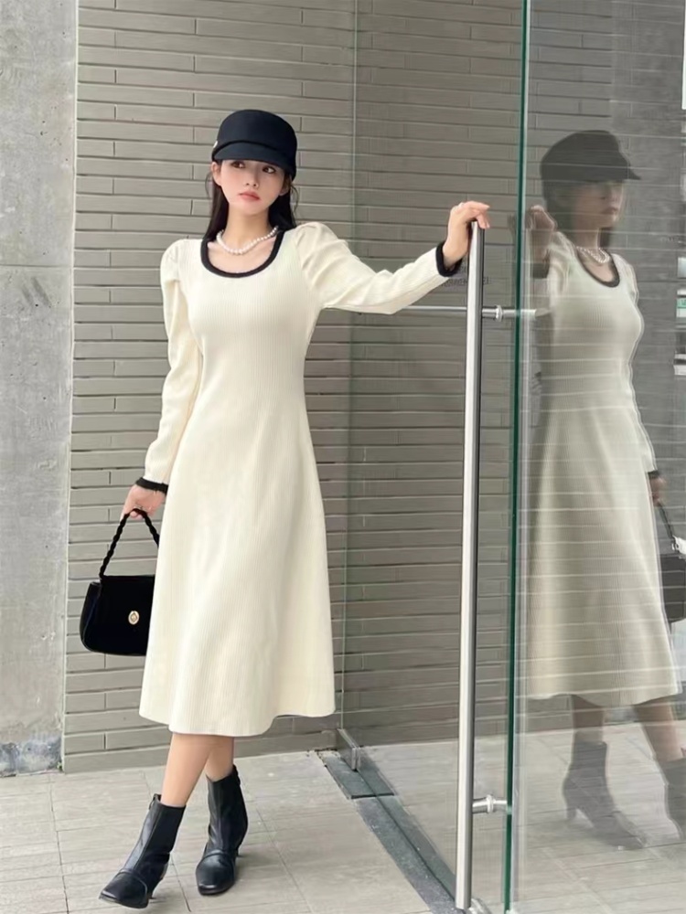 Slim knitted long dress inside the ride dress for women