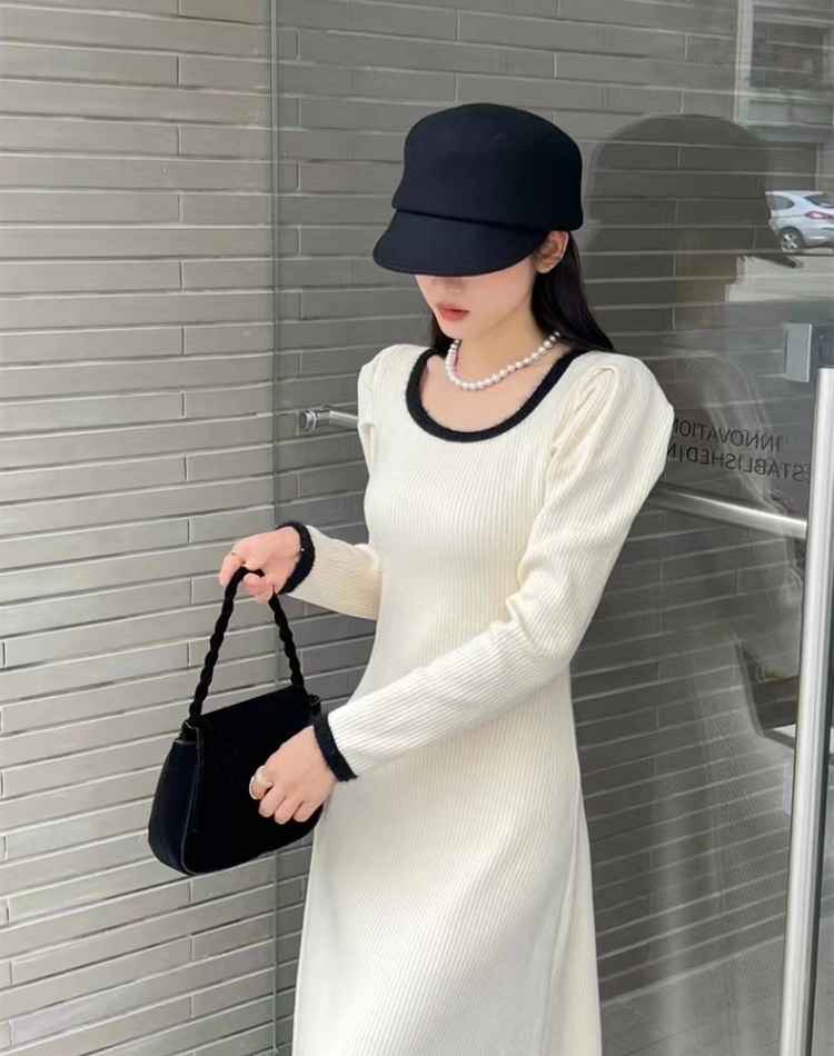 Slim knitted long dress inside the ride dress for women