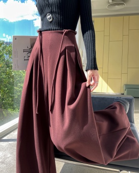 Loose straight wide leg pants bandage pants for women