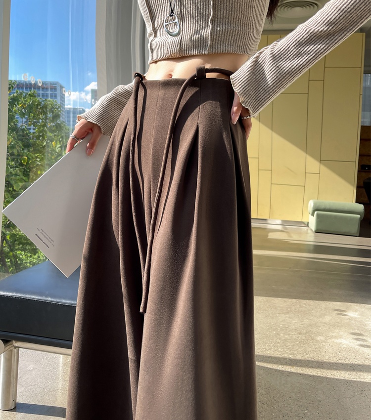 Loose straight wide leg pants bandage pants for women