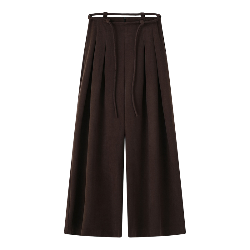 Loose straight wide leg pants bandage pants for women