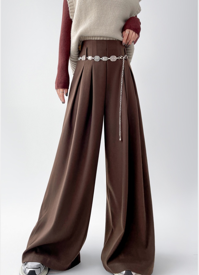 High waist business suit wide leg pants for women