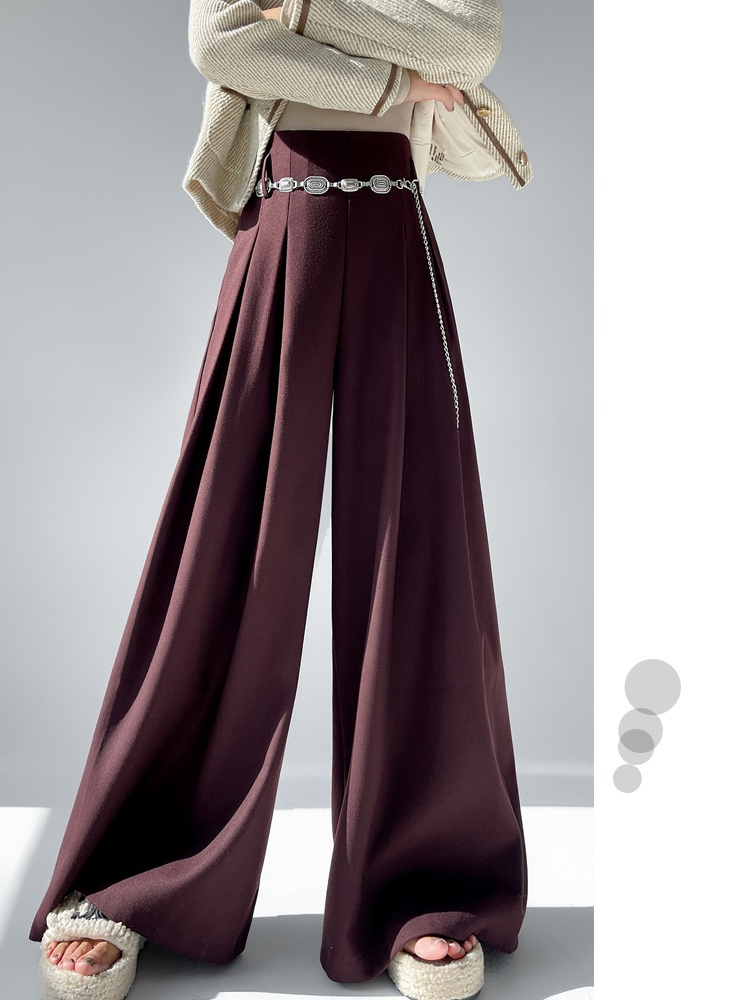 High waist business suit wide leg pants for women