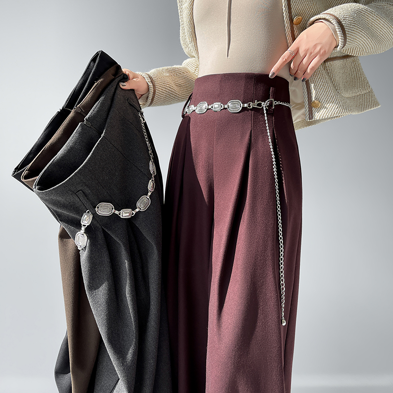 High waist business suit wide leg pants for women