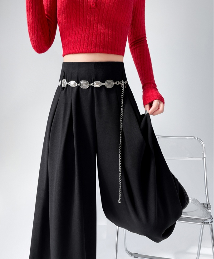 High waist business suit wide leg pants for women