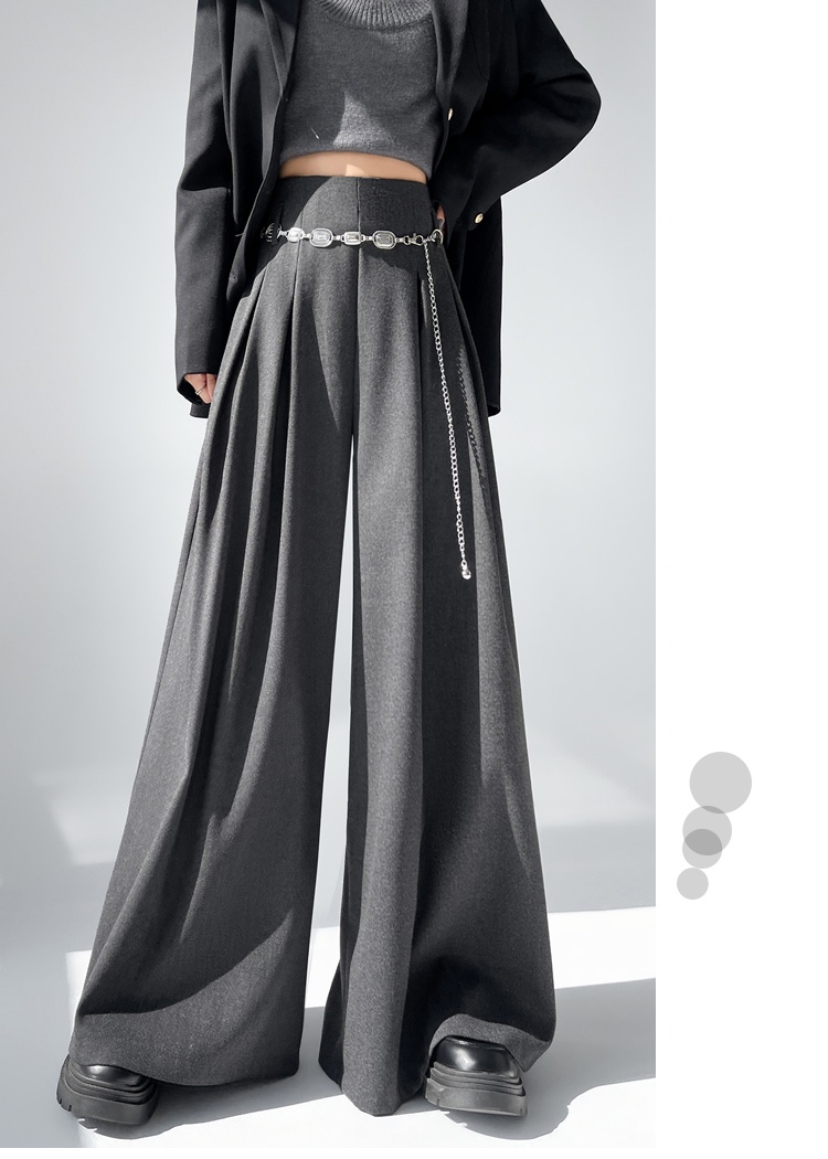 High waist business suit wide leg pants for women