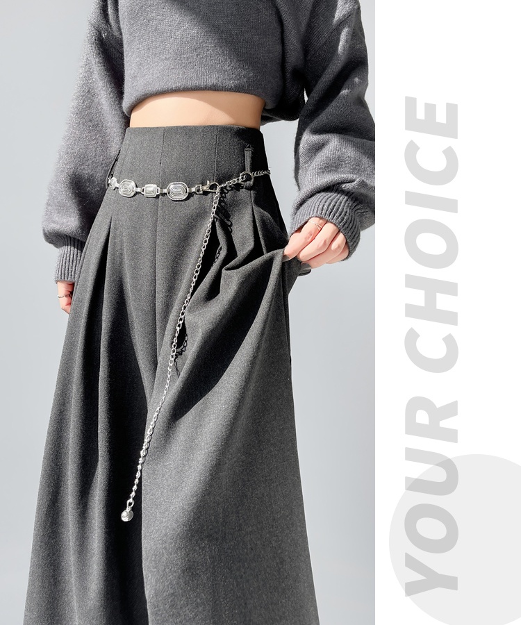 High waist business suit wide leg pants for women