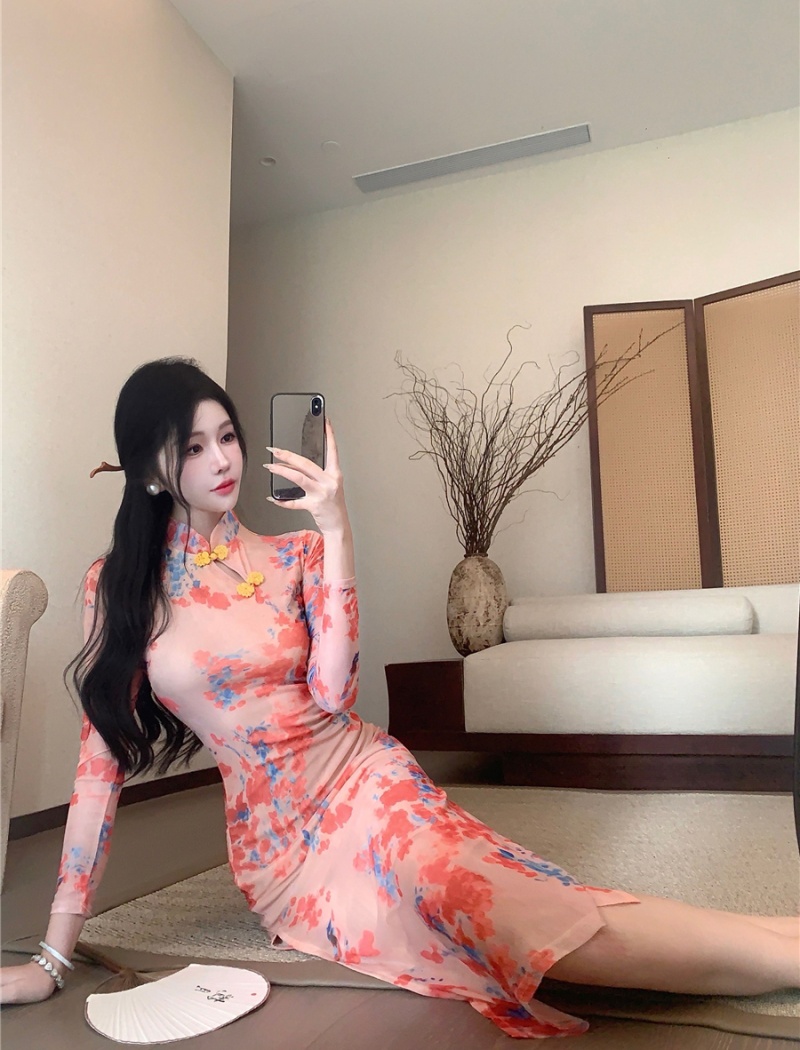 Special modern cheongsam elegant perform dress for women