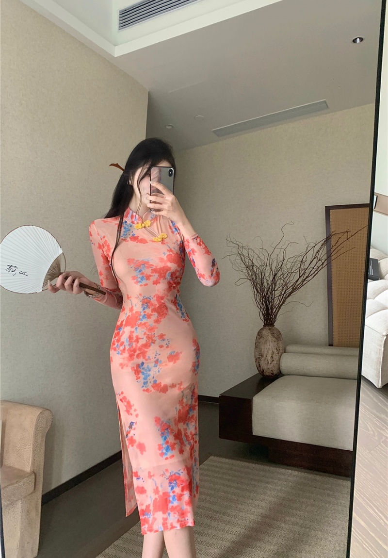 Special modern cheongsam elegant perform dress for women